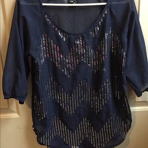 Flowing sequin shirt